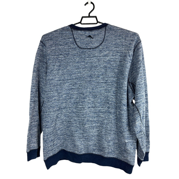 Tommy Bahama Crew Neck Sweatshirt Style Sporty Marled Indigo Sky Blue Men's XXL - Picture 4 of 7